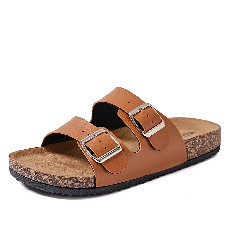 

Классические пробковые сандалии для женщин Модные мягкие пробковые шлепанцы на толстой подошве Летние пляжные сандалии Домашние сандалии с открытым носком на плоской подошве 36 хаки