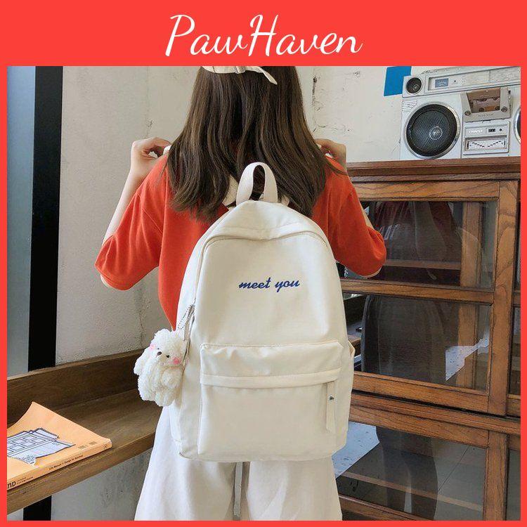 Shoulder Large Bag Capacity Simple Backpack School Junior Students Nylon Unisex