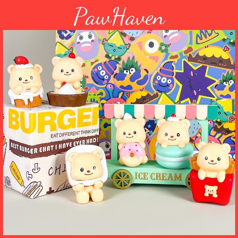 Butter Action Bear Figure Cartoon Model Toy Decoration Children Gifts Ornament