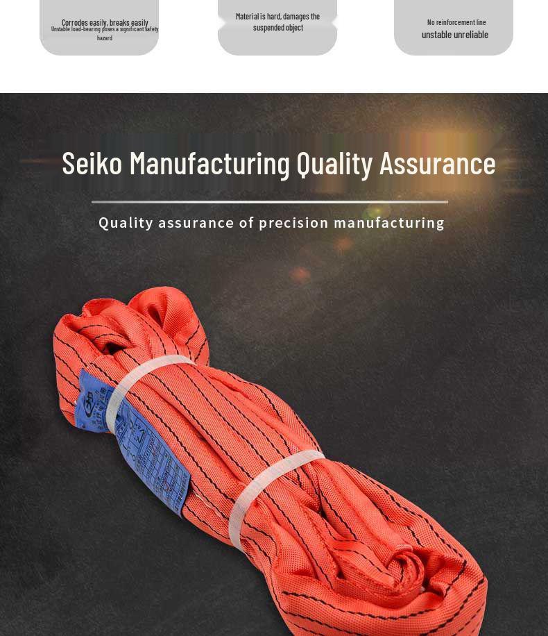 Heavy-Duty Double-End Loop Lifting Sling: Thickened Polyester for Overhead Cranes