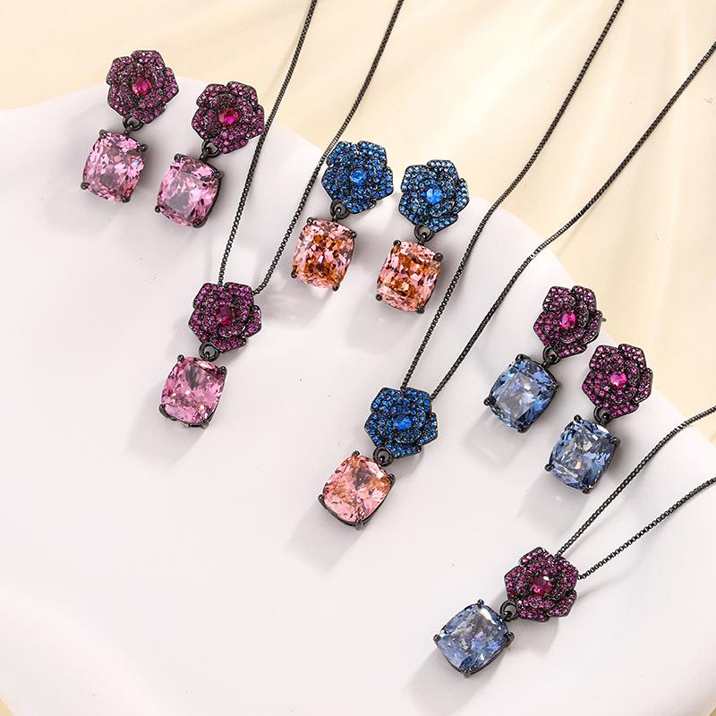 Jewelry Copper Bottom Gold-Plated Simulation Bird'S Nest Cut Black Gold Retro Camellia Set 10 * 12