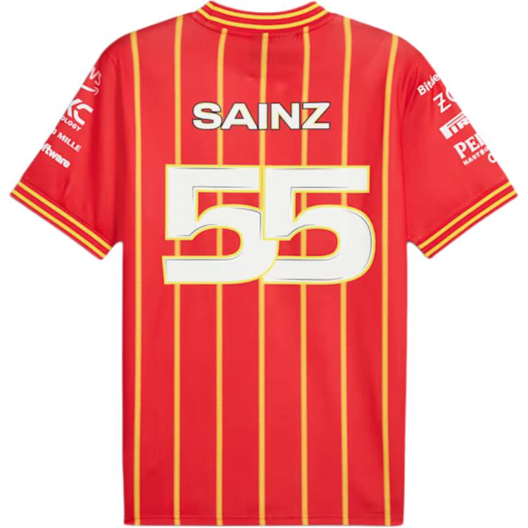 Puma Scuderia Ferrari Team Soccer Jersey Double-Sided Jacquard Crew Neck Short Sleeve Men Jersey Red 763608-02