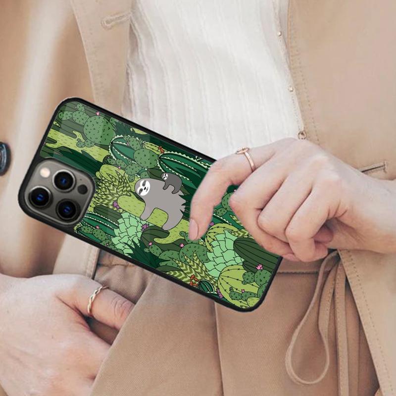 

Cacti Sloths Back Magnetic Phone Case For APPLE iPhone 17 Air 16 14 13 12 Pro Max 15 Plus Wireless Charge With MagSafe Cover iPhone 13mini