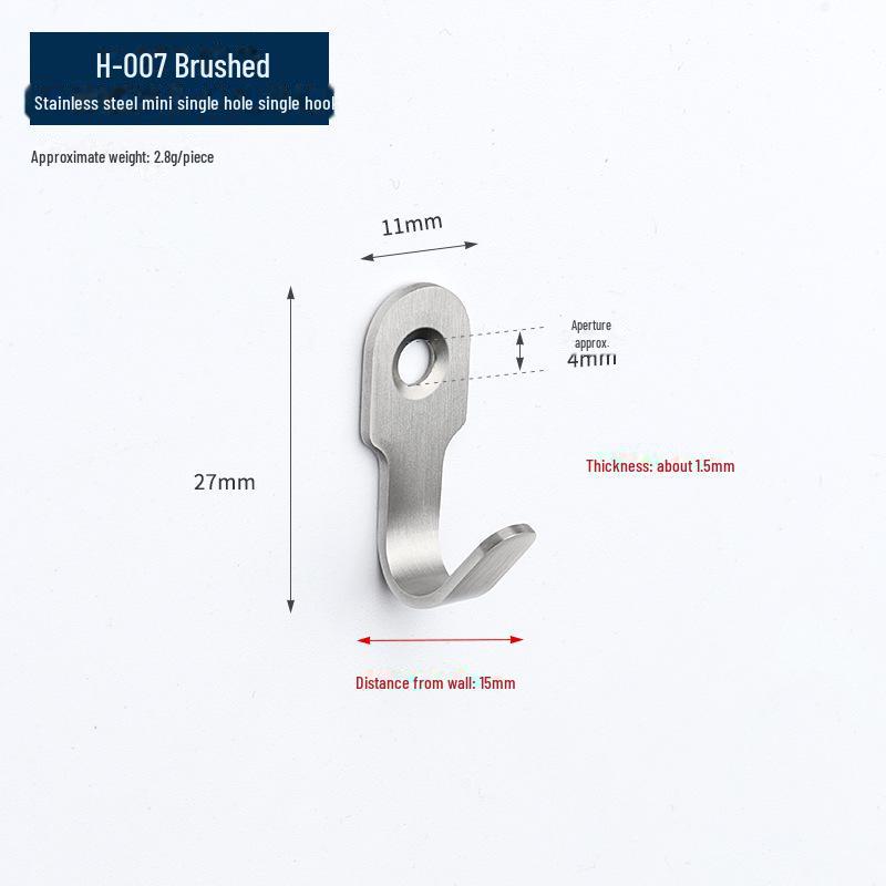 Black Stainless Steel Single Clothes Hook for Home and Hotel Use