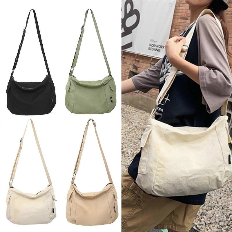Fashion Casual Bag Simple Shoulder Bag Crossbody Bags for Girl Teen Versatile Messenger Bag Large Capacity Travel Bag  White