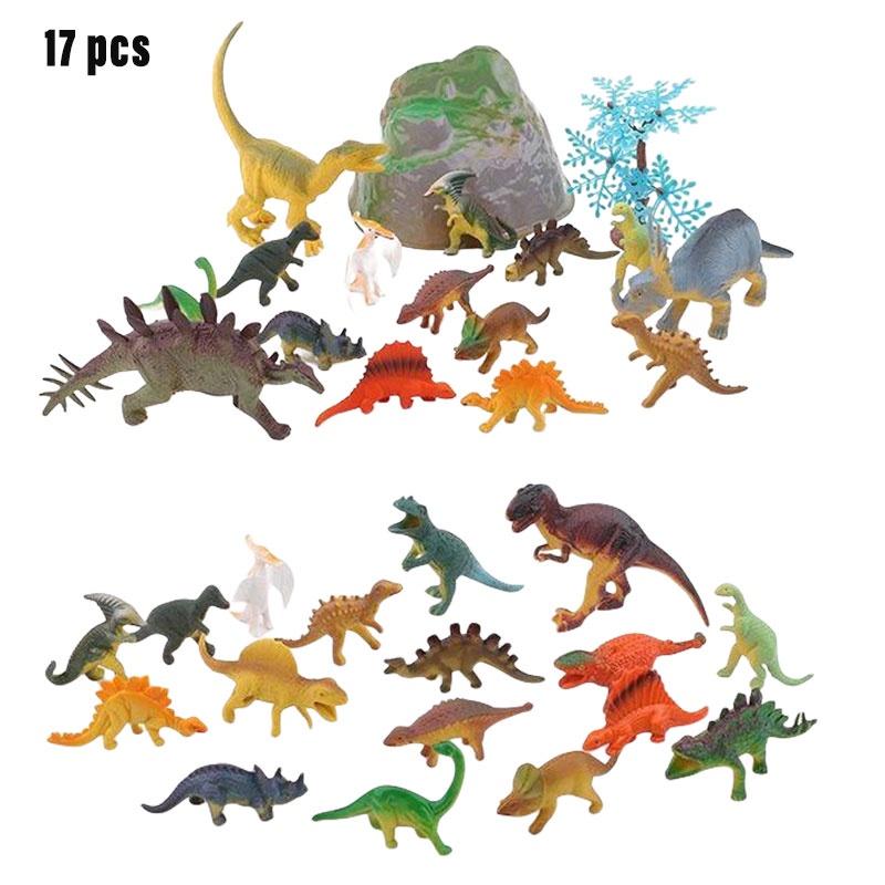 Dinosaur Model Toy Set Jurassic Plastic Tyrannosaurus Rex 17 Pieces Included!