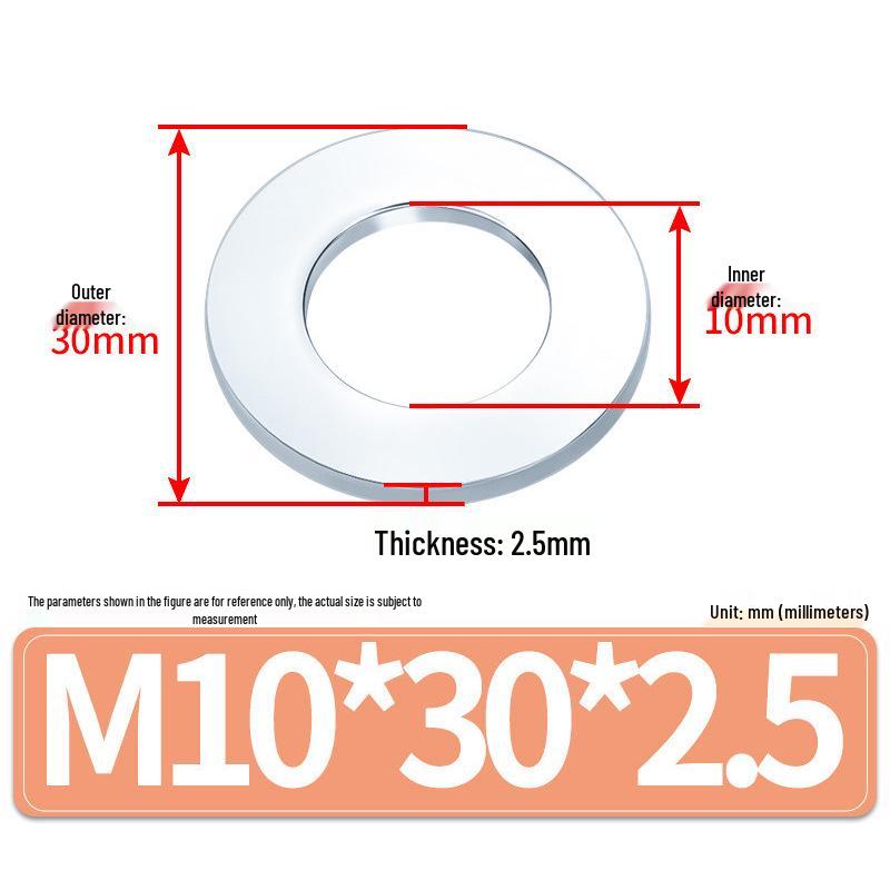 Extra Large Galvanized Metal Flat Washers - Sizes M1.6 to M14
