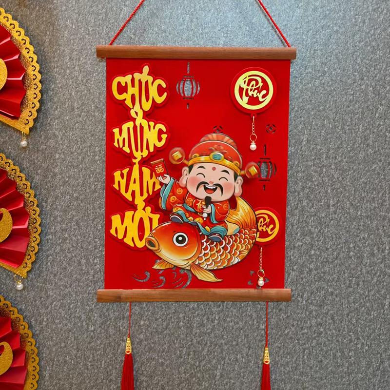 Pendenti da Appendere per il Capodanno Vietnamita con Nappa Finestra Porta Festa Ornamento da Appendere 2026 Festa di Primavera Accessori per la Decorazione della Casa