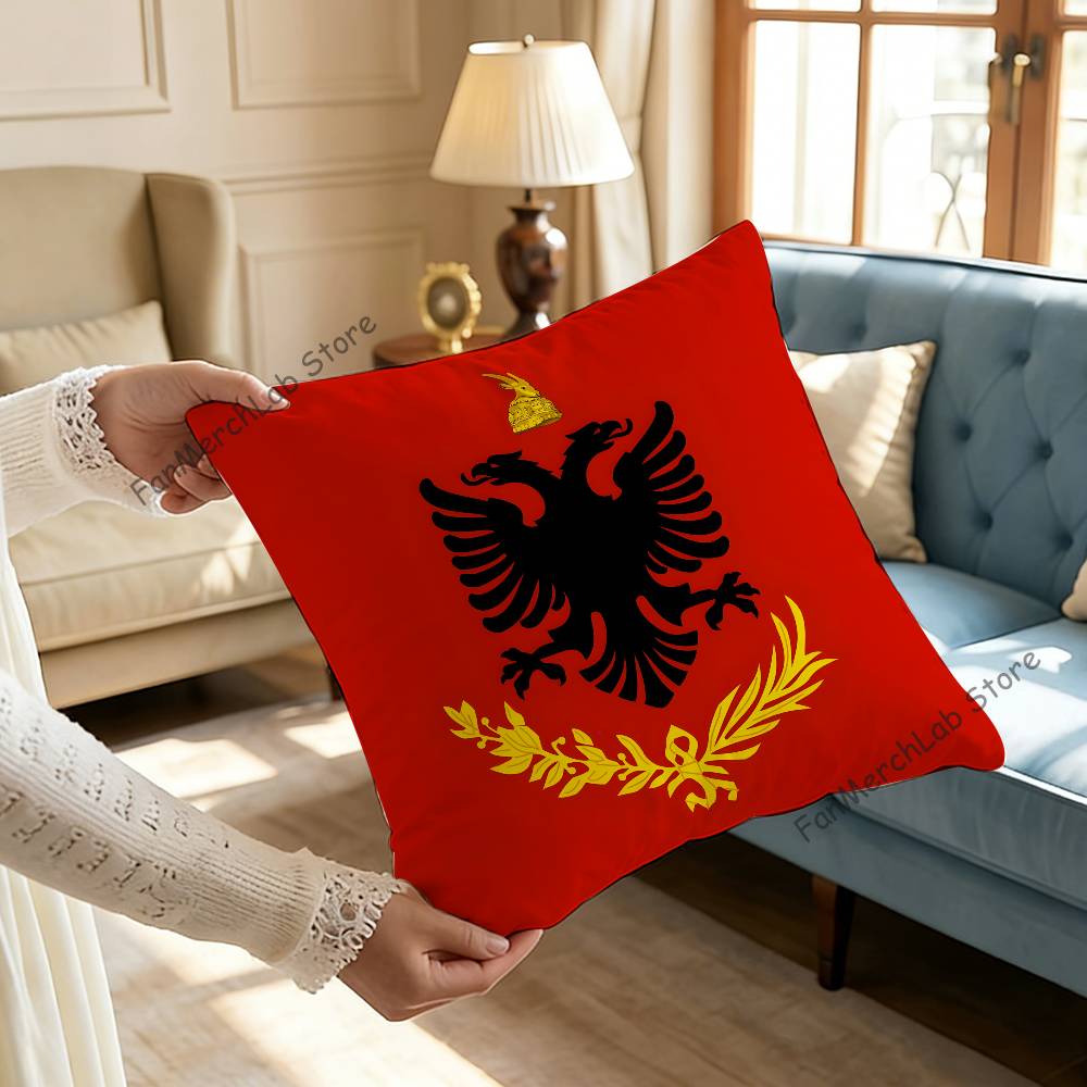 Illyrian Albania Flag Logo Cushion For Bedroom Car Coffee Shop Room and Living Room Sofa Decorative Pillow Cover Case 30x30cm