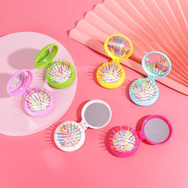 

Macaron Color Series Portable Folding Mirror Comb - Girls Dormitory Gift