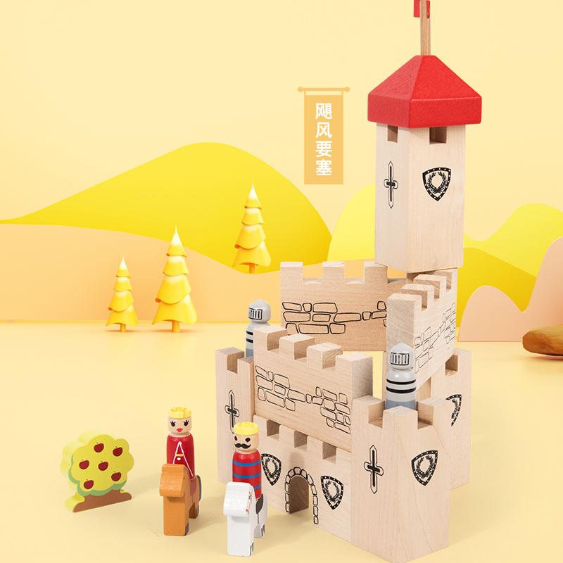 Montessori Building Block Sets Castle Stacking Construction Bricks Toys for Kids Christmas Gifts DIY Logic and Creative Toy