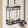 No-Drill Shower Caddy | Bathroom Glass Door Storage Basket | Towel Organizer Rack for Convenient Bathing Space