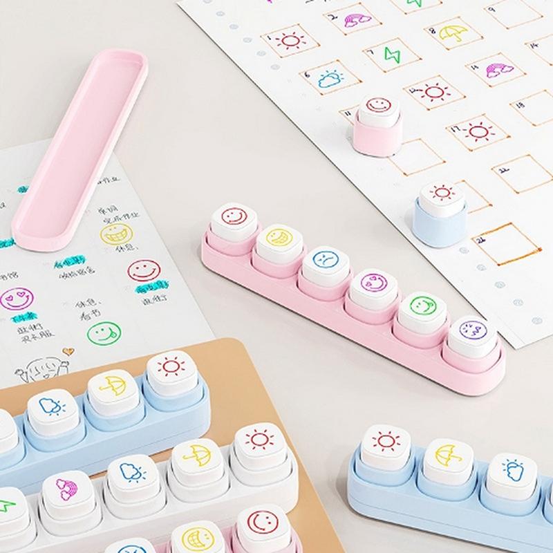1 Set Kawaii Stamps Stationery For Journal Planner Arts Diy Crafts Album Scrapbooking Decorative Stamps Accessories