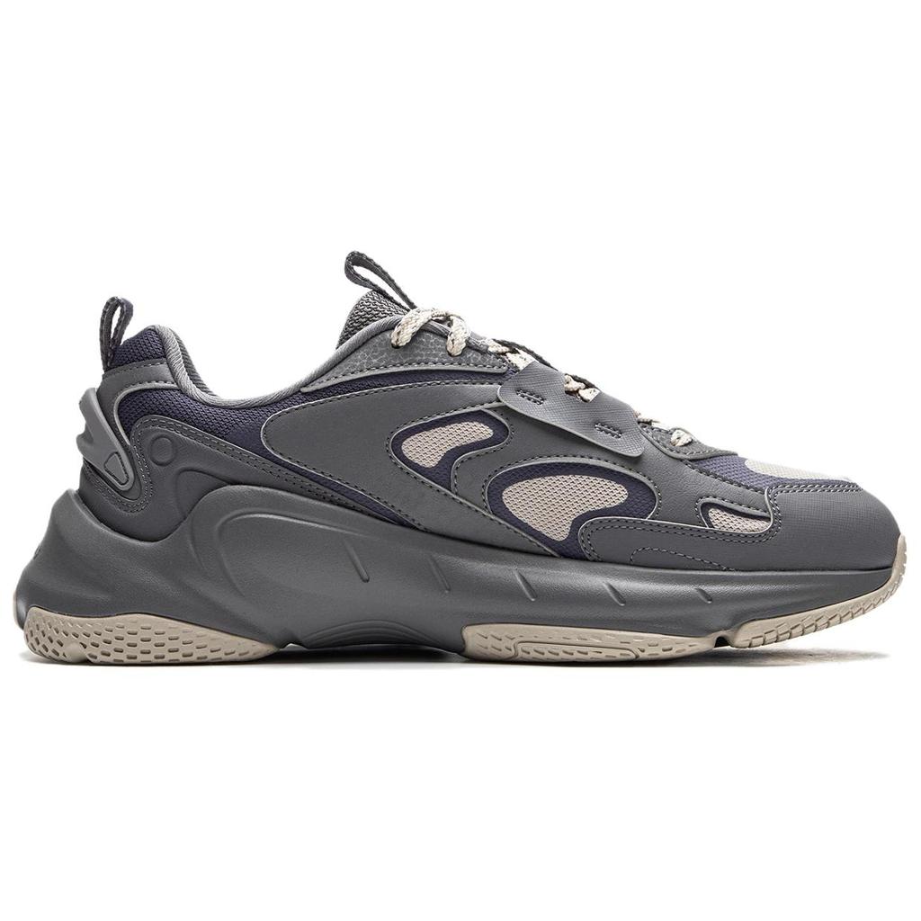 new LiNing Abrasion Resistant Slip Resistant Low top Casual Shoes Men's Gray