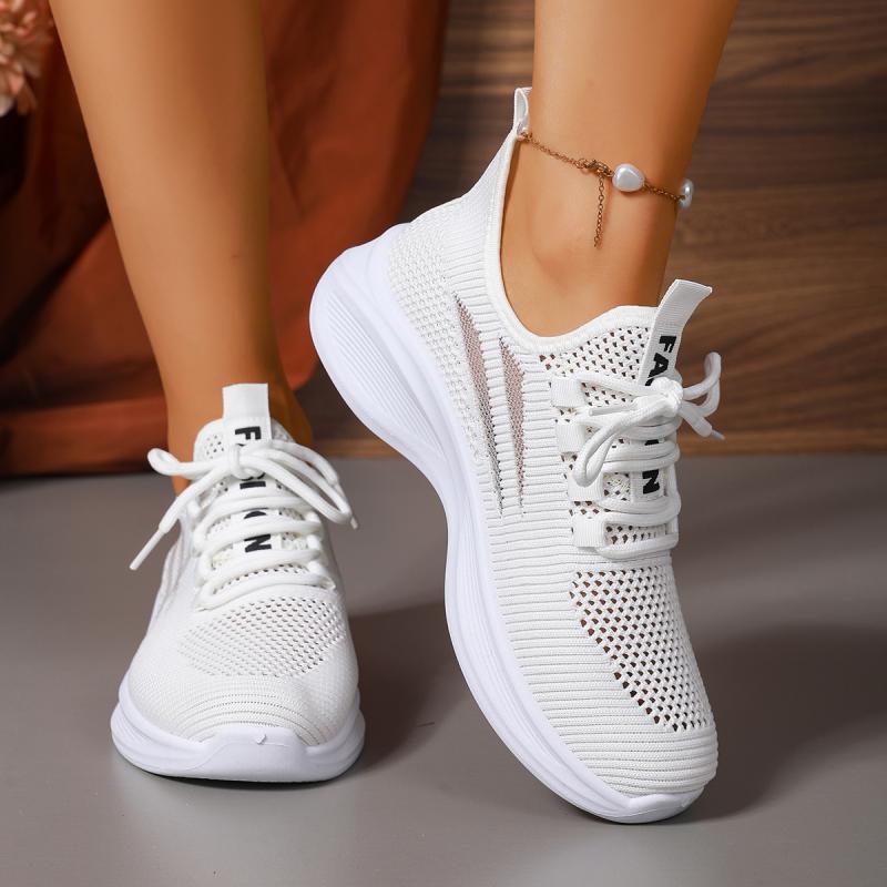 Breathable Lace Up Mesh Sneakers Women  Autumn Fashion Light Weight Sports Shoes Comfort Soft Sole Non Slip Running Shoes