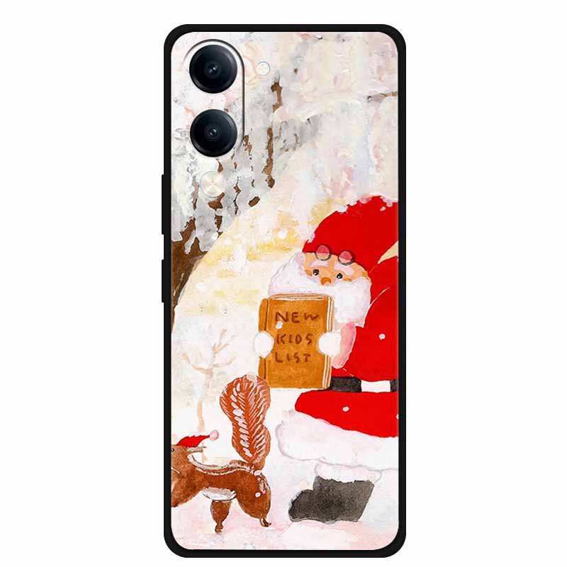 Christmas Case For Vivo Y04 Y04S Y37C Soft Silicone Phone Cover Funda For Vivo Y 04 04S 37C Black TPU Protective Bumper Casing