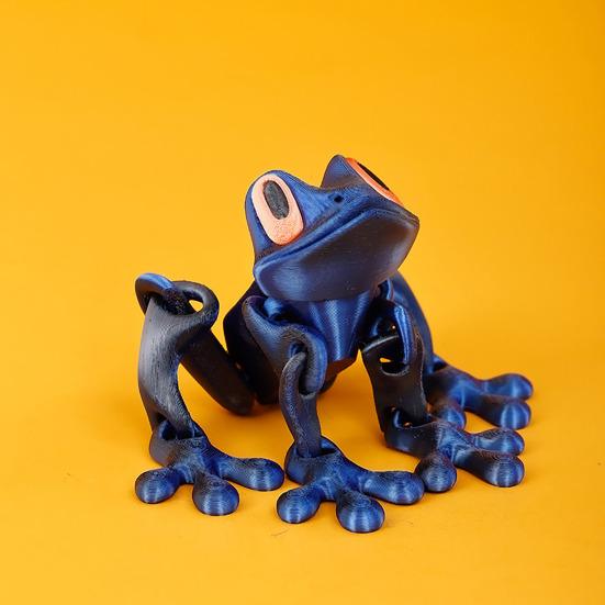 3D Printed Frog Refrigerator Magnet Movable Joints Frog Fidget Toy Articulated Animal Model Figurine Fridge Magnetic Frog Decoration Ornament