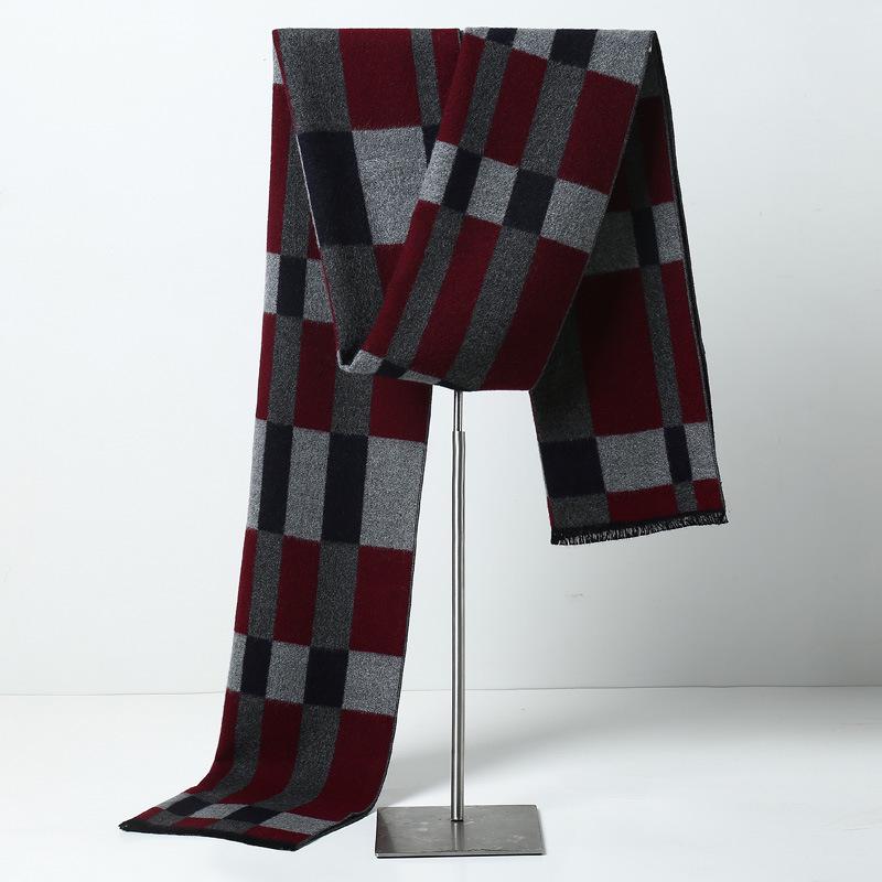 Men's Winter Plaid Imitation Cashmere Scarf - Warm, Casual Accessory