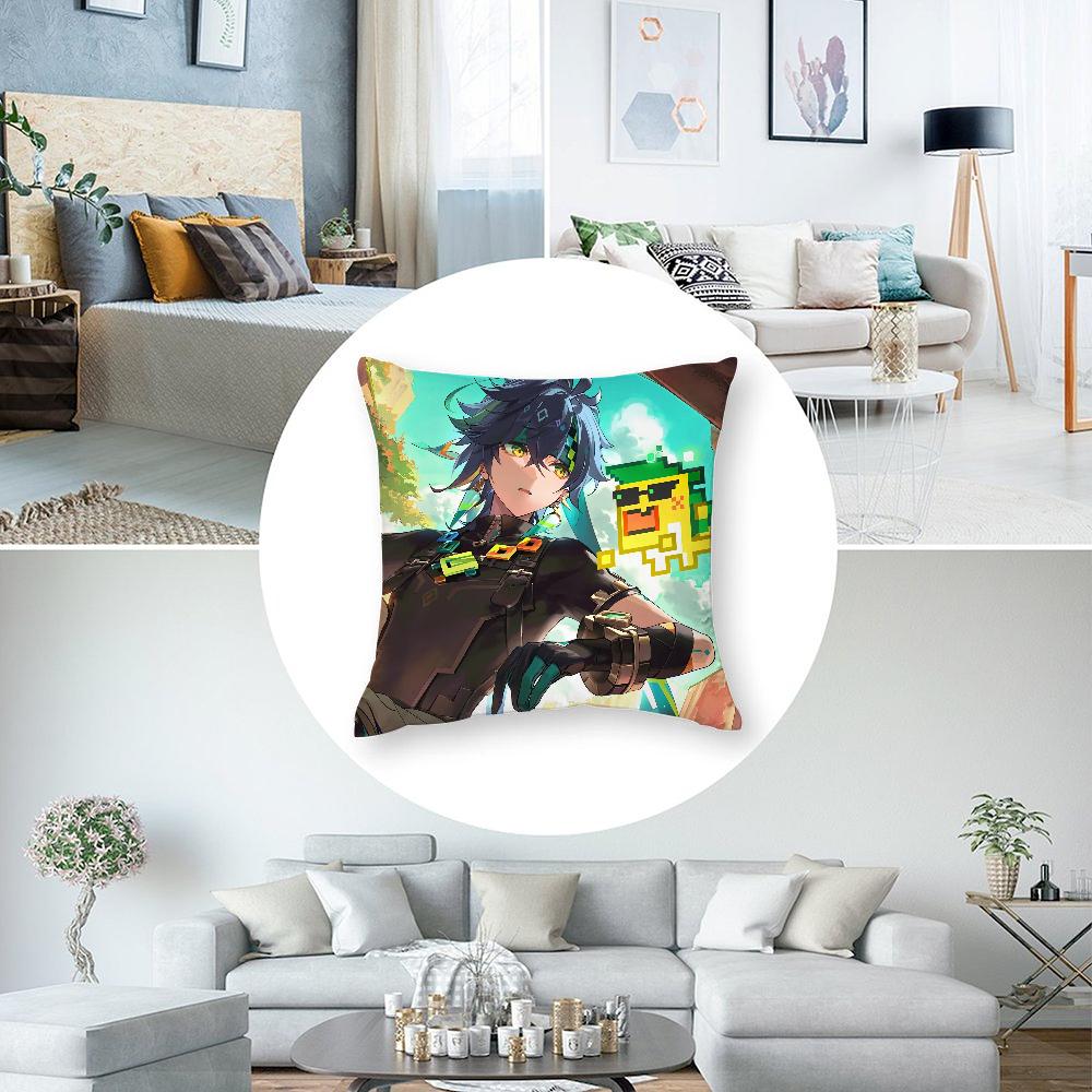 Genshin Impact Kinich Pillow Case 3D Print Polyester Fiber 40*40 Cm Home Sofa Throw Pillow Cover Decoration Festival Gift