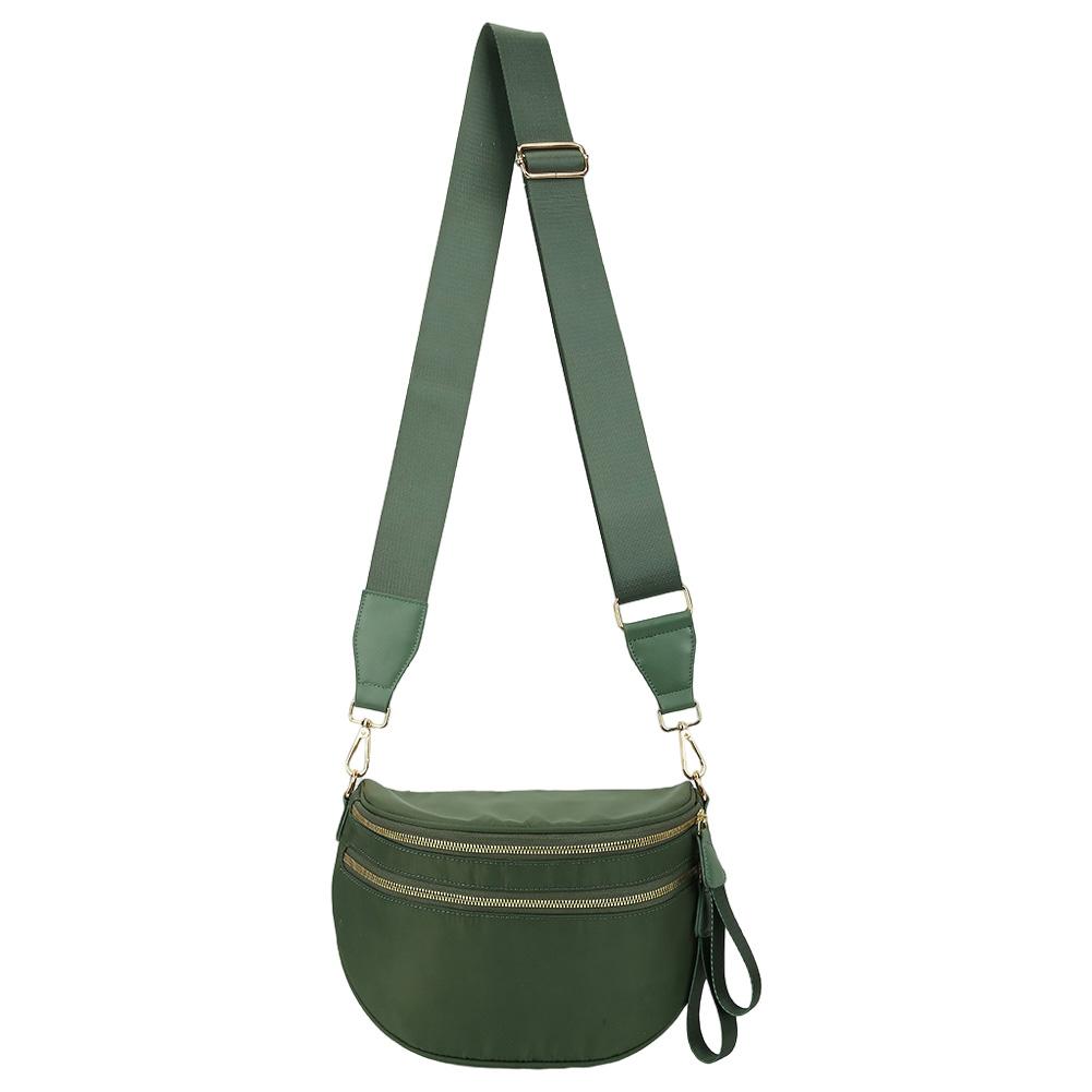 Women Nylon Crossbody Bags with Adjustable and Removable Solid Color Strap Fanny Packs Vintage Shoulder Bag Fashion Dumpling Bag