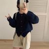 Womens Cute Heart Button Knit Cardigan Loose Fit Round Neck Sweater Fall Winter