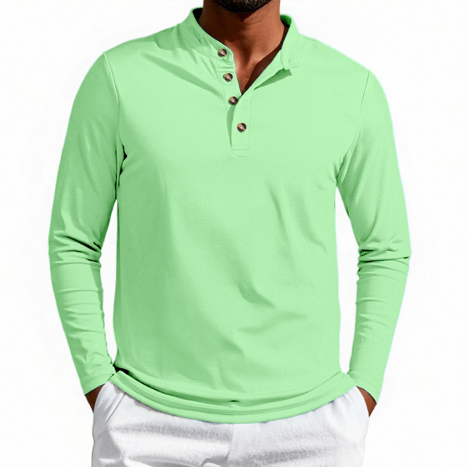 Henley Shirts for Men Long Sleeve Mens Henley Shirts Long Sleeve Henley Shirts for Men Lightweight Casual Button Design M