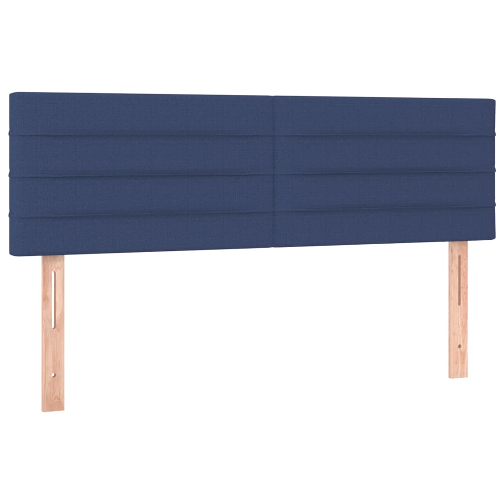 Box Spring Bed with Mattress Blue 140 x 190 cm Fabric