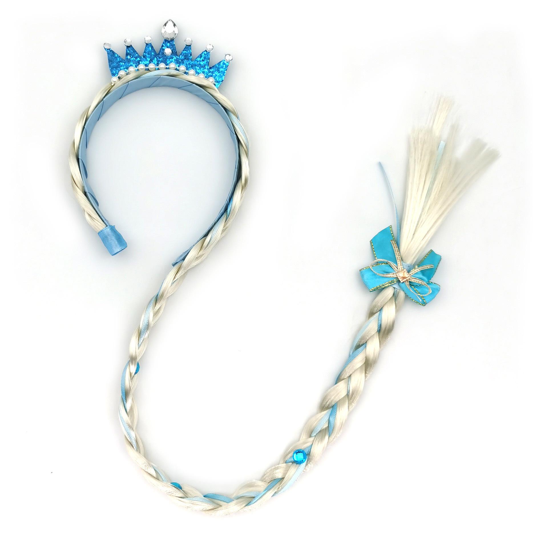

Pearl Crown Headband with Wig Braids & Snowflake Decor for Girls—Princess Style, Perfect for Daily Wear & Holiday Parties