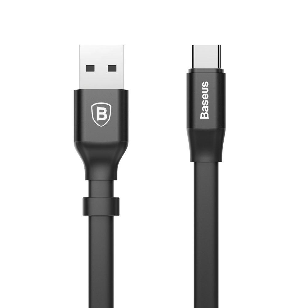 Cablu USB-C Baseus de 0,23 m cu suport - negru 2A