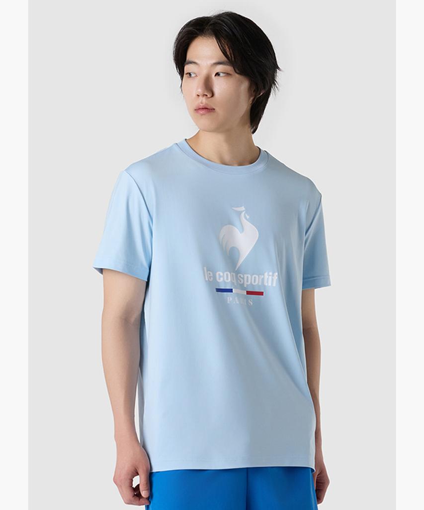 LECOQ Logo Polished Single Short Sleeve T-Shirt - Blue (Qq123Trs31) (B Type)