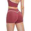 Eur-Am High Waist Butt Lifting Color Block Yoga Shorts