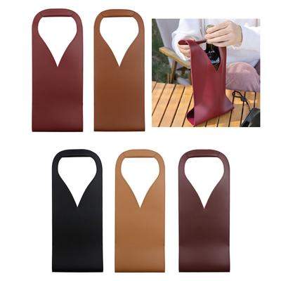 Portable Wine Bag PU Leather Wine Holder Soft Lining Pouches for Bottle Protections Single Bottle Champagne for Event