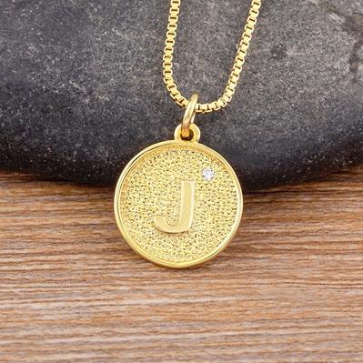 Nidin New Trendy Initial 26 Letters Pendant Charm Name Necklaces Cubic Zirconia Statement Jewelry Party Gifts For Women Men