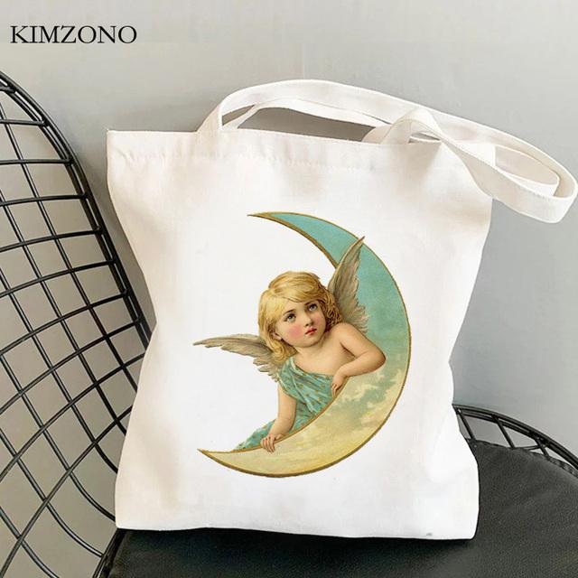 Angel Shopping Bag Recycle Bag Tote Bolso Bolsa Bag String Bolsas Ecologicas Woven Sacola Grab