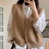 Spring Vest Women's Cardigan Knitted Vest Versatile Layering Korean Version Top