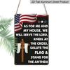 2D Flat Patriotic Christian Metal Sign, "As for Me and My House We Will Serve The Lord" Quote, 8×12 Inch Aluminum Wall Art, The Cross and The