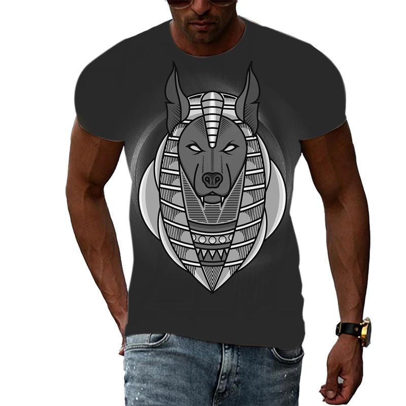 

Новые летние футболки с рисунком Анубиса для мужчин, модные индивидуальные популярные узоры, повседневные футболки с принтом, трендовая футболка в стиле хип-хоп 6XL