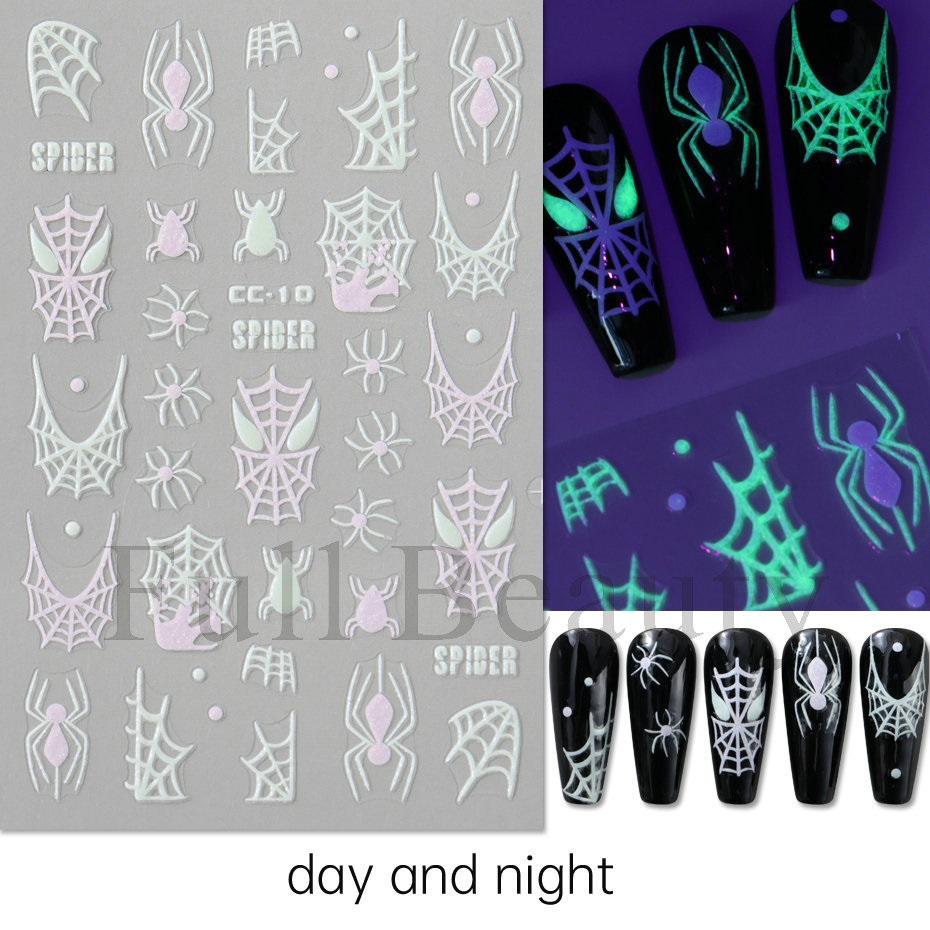 

Наклейки для ногтей «Паук на Хэллоуин» Цветочные растения Наклейки для дизайна ногтей Цветочные листочки Весенние слайдеры Маникюрный декор Череп Сердце