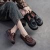 Versatile Breathable Mesh Flat Shoes Retro Genuine Leather Comfortable Sandals Women's Slip-on Shoes