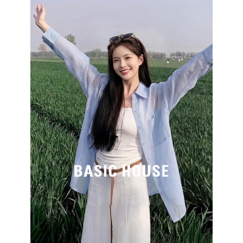 Basic House Women s Tencel Ice Silk Sun Shirt L