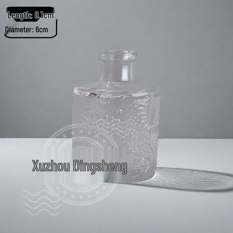 High-End Retro Glass Vase Set: Floor-Standing Transparent Ornaments In Soft Ins Style
