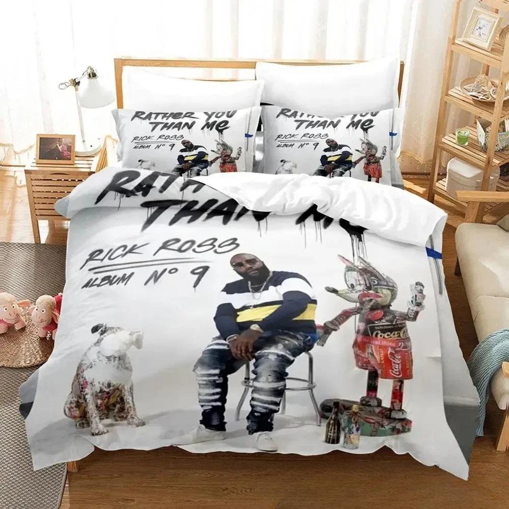 Rapper Rick Ross Duvet Cover Pillowcase Bedding Set Adult Boy Girl Bedroom Decoration Children Gift Single Double Large Size