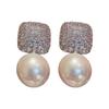 Light Luxury Zircon & Pearl Silver Earrings: French Influencer-Inspired High-End Style for Women
