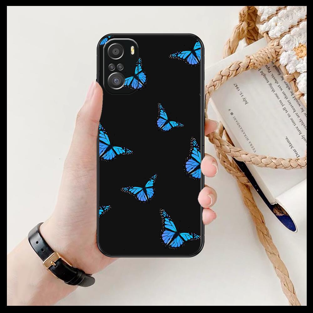Schöne Schmetterlingsmuster Handyhülle für xiaomi redmi 11 Lite pro Ultra 10 9 8 MIX 4 FOLD 10T Schwarze Hülle Silikon Rückseite Hübsch