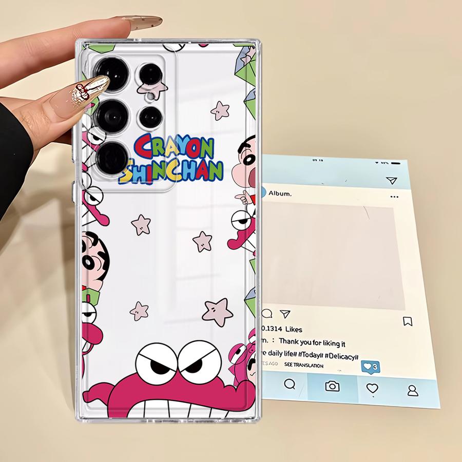 Case for Samsung Galaxy Note 20 Ultra 10 S21 S20 Plus S25 Edge S26 S22 FE S23 Ultra S24 Phone Cover Cartoon Crayons Shinchan