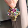 Vintage Süß Kreativ Blumenkorb Brosche Damen Anzug Trendige Accessoires Korsage Mantel Mantel Dekoration Anstecknadel Schal Schnalle