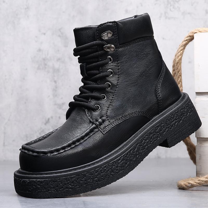 Fashion Fashion Designer Men Ankle Boots Classic Motorcycle Boots Outdoor High Top Male Shoes Leisure Walk Basic Botas Man Walking Shoes
