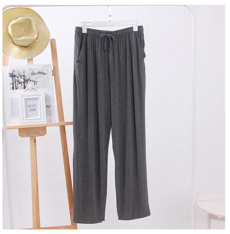 Men's Modal Cotton Pajama Pants - Versatile Elastic Fit for Spring & Autumn, Lightweight Casual Wear, Morning Exercise, Comfortable and Loose.
