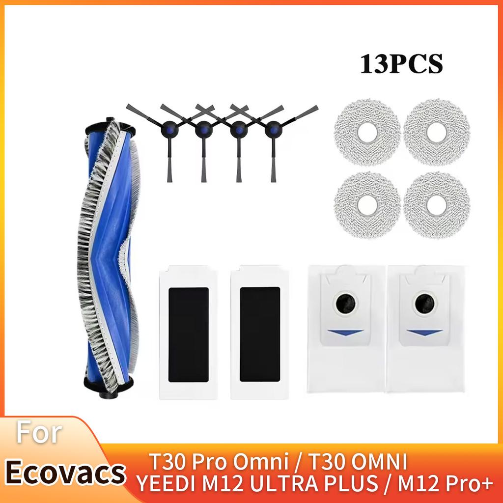 Compatible with T30S/T30 PRO/T30 Omni/T30S Combined Vacuum Accessories, Main Side Brush Mop, Dust Bag Filter Accessories
