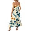 Women's Long Beach Casual Elegant Spaghetti Strap Maxi Dress Stitching Low-key Flowing Bohemian Dress